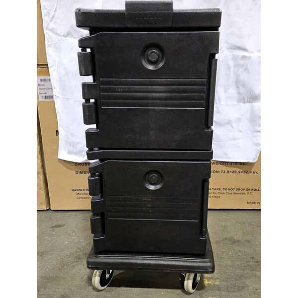 Scratch and Dent Cambro UPC600110 Ultra Camcart® Black Insulated Food Pan Carrier - Holds 8 Pans