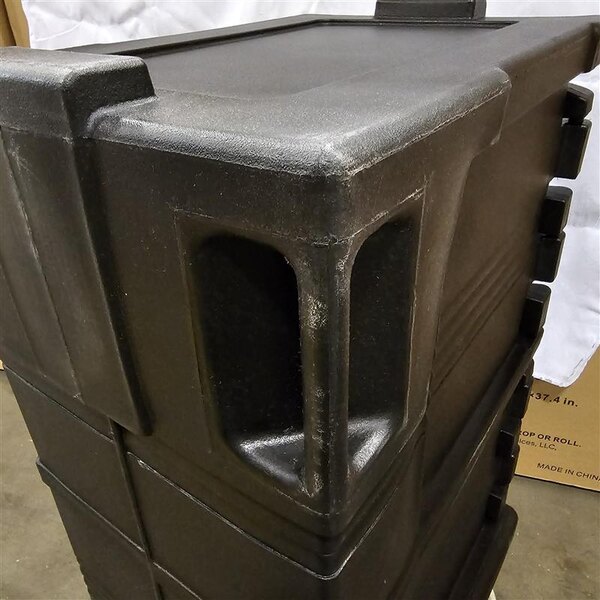 Scratch and Dent Cambro UPC600110 Ultra Camcart® Black Insulated Food Pan Carrier - Holds 8 Pans