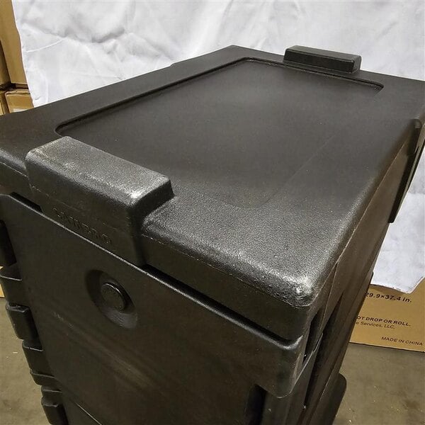 Scratch and Dent Cambro UPC600110 Ultra Camcart® Black Insulated Food Pan Carrier - Holds 8 Pans