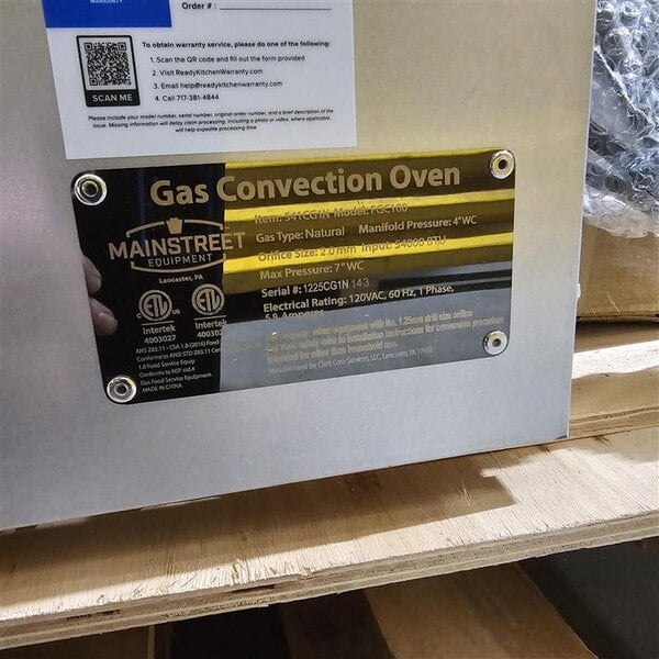 Scratch and Dent MainStreet Equipment CG1-N Single Deck Full Size Natural Gas Convection Oven with Legs - 54,000 BTU