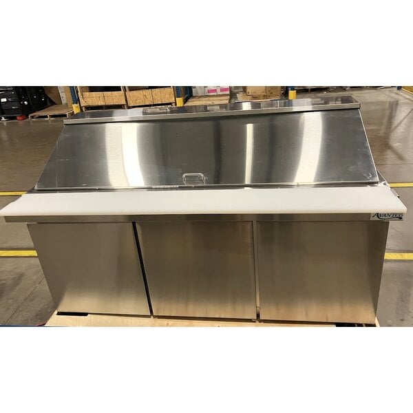 Scratch and Dent Avantco SS-PT-71M-HC 70" 3 Door Mega Top Stainless Steel Refrigerated Sandwich Prep Table