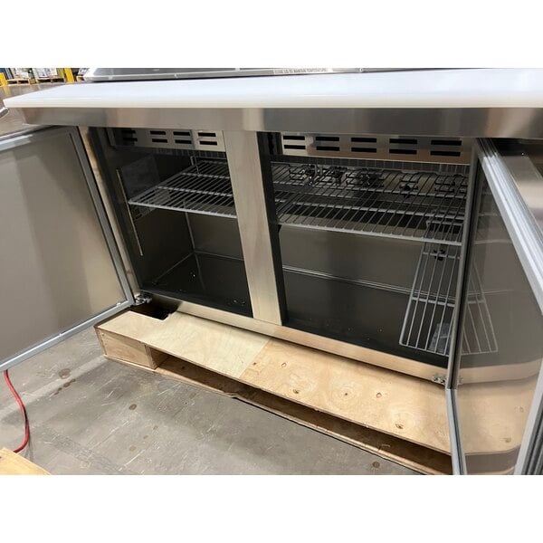 Scratch and Dent Avantco SS-PT-71M-HC 70" 3 Door Mega Top Stainless Steel Refrigerated Sandwich Prep Table