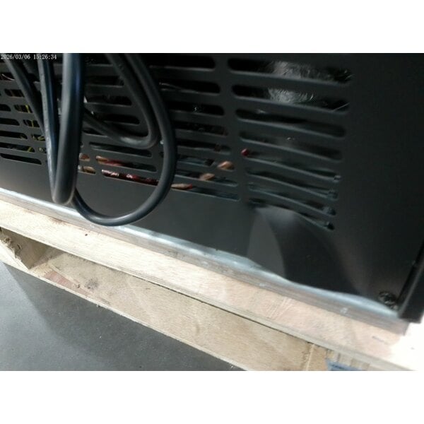 Scratch and Dent Avantco GDC-10-HC 21 5/8" Black Customizable Swing Glass Door Merchandiser Refrigerator with LED Lighting