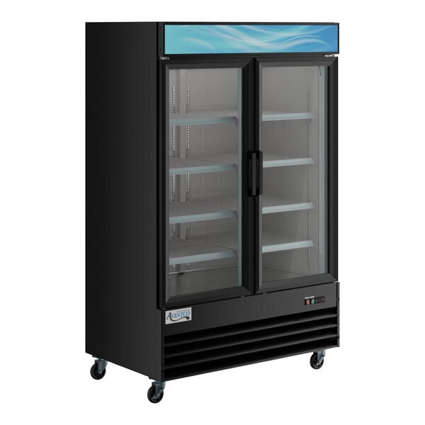 Scratch and Dent Avantco GDC-49F-HC 53" Black Customizable Swing Glass Door Merchandiser Freezer with LED Lighting