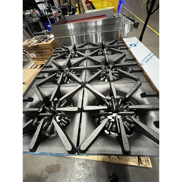 Scratch and Dent Garland G60-6R24RR Natural Gas 6 Burner 60" Range with 24" Raised Griddle / Broiler and 2 Standard Ovens - 307,000 BTU