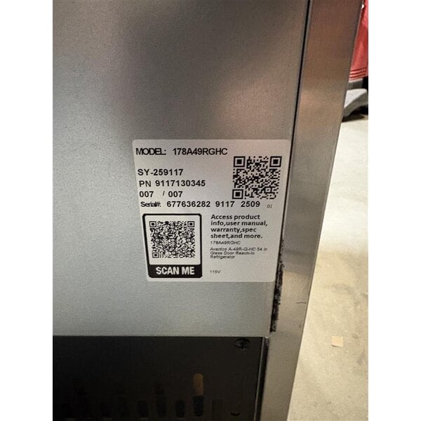 Scratch and Dent Avantco A-49R-G-HC 54" Glass Door Reach-In Refrigerator