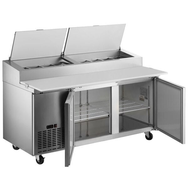 Scratch and Dent Avantco APPT-71-HC 71" 2 Door Refrigerated Pizza Prep Table