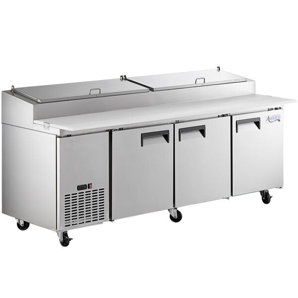 Scratch and Dent Avantco APPT-91-HC 92" 3 Door Refrigerated Pizza Prep Table