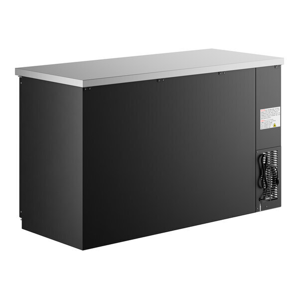 Scratch and Dent Avantco UBB-60G-HC 60" Black Counter Height Narrow Glass Door Back Bar Refrigerator with LED Lighting
