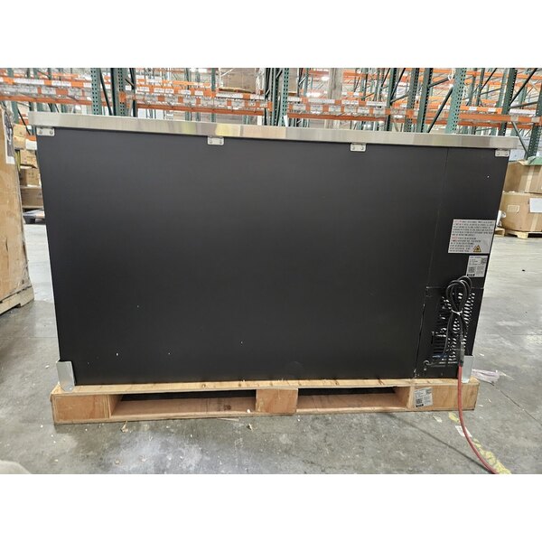 Scratch and Dent Avantco UBB-60G-HC 60" Black Counter Height Narrow Glass Door Back Bar Refrigerator with LED Lighting