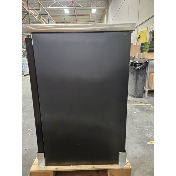 Scratch and Dent Avantco UBB-60G-HC 60" Black Counter Height Narrow Glass Door Back Bar Refrigerator with LED Lighting