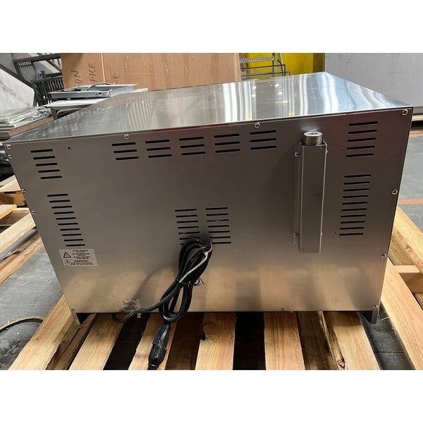 Scratch and Dent Moffat E27M2-P Turbofan Single Deck Full Size 2 Pan Electric Convection Oven with Mechanical Controls - 208V, 1 Phase, 2.7 kW