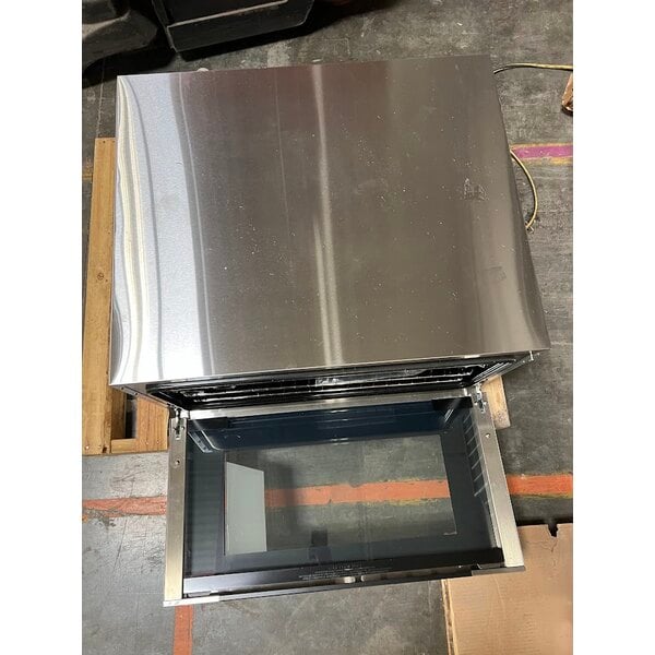 Scratch and Dent Moffat E27M2-P Turbofan Single Deck Full Size 2 Pan Electric Convection Oven with Mechanical Controls - 208V, 1 Phase, 2.7 kW