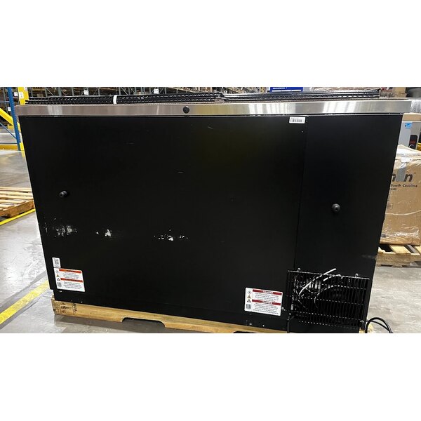 Scratch and Dent True TBB-2G-HC-LD 58 7/8" Black Glass Door Back Bar Refrigerator with LED Lighting