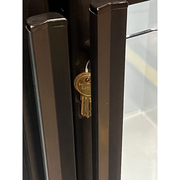 Scratch and Dent True TBB-2G-HC-LD 58 7/8" Black Glass Door Back Bar Refrigerator with LED Lighting