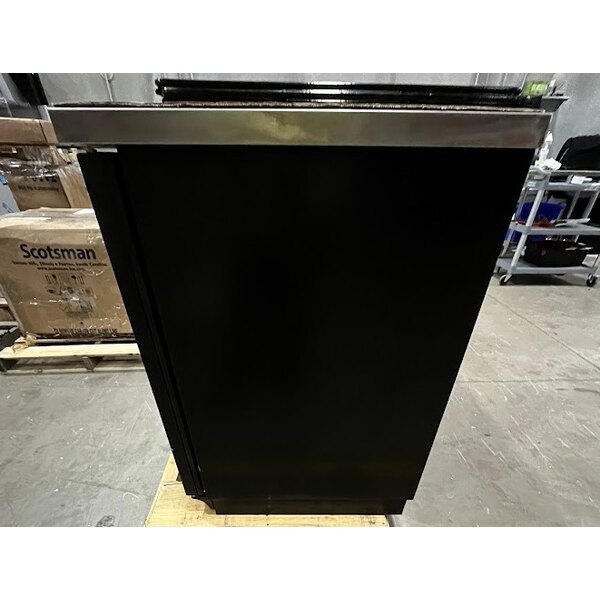 Scratch and Dent True TBB-2G-HC-LD 58 7/8" Black Glass Door Back Bar Refrigerator with LED Lighting