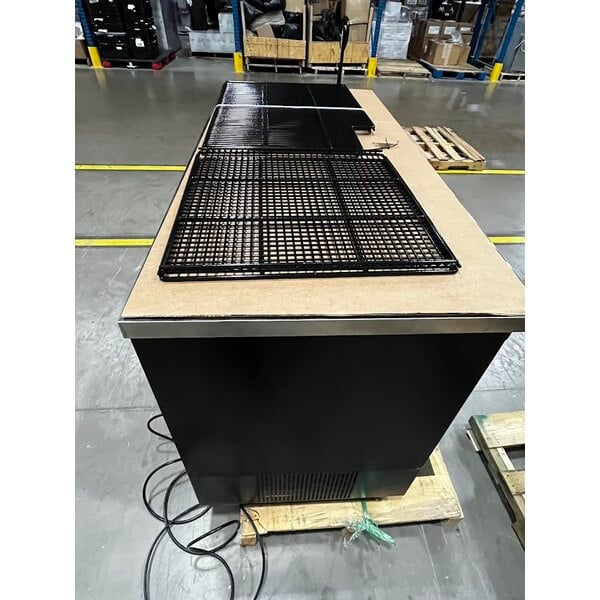 Scratch and Dent True TBB-2G-HC-LD 58 7/8" Black Glass Door Back Bar Refrigerator with LED Lighting