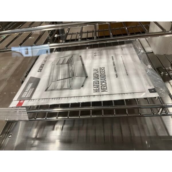 Scratch and Dent ServIt HDM-36 36" Self / Full Service 3 Shelf Countertop Heated Display Case with Sliding Doors - 120V, 1800W