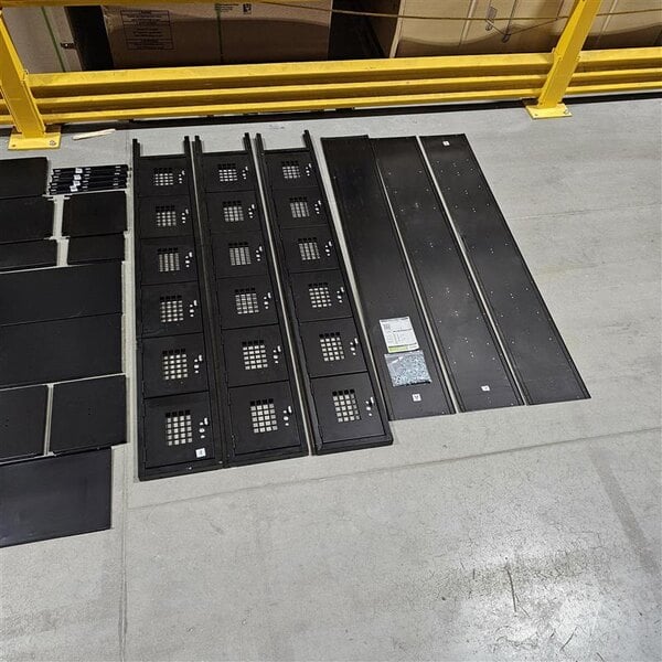 Scratch and Dent Regency Space Solutions Black 36" x 12" x 78" 3 Wide, 6 Tier Locker - Unassembled