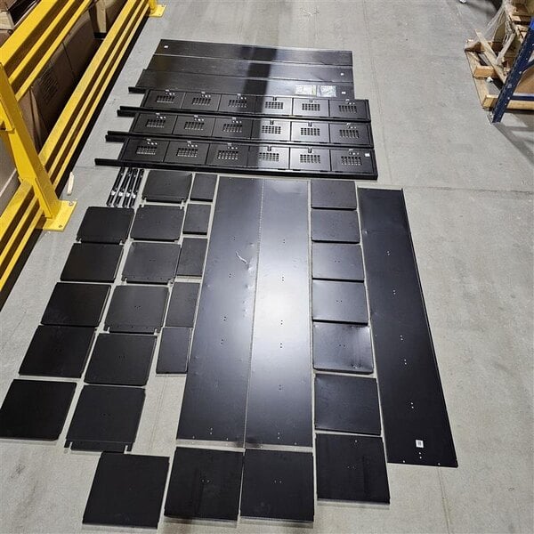 Scratch and Dent Regency Space Solutions Black 36" x 12" x 78" 3 Wide, 6 Tier Locker - Unassembled