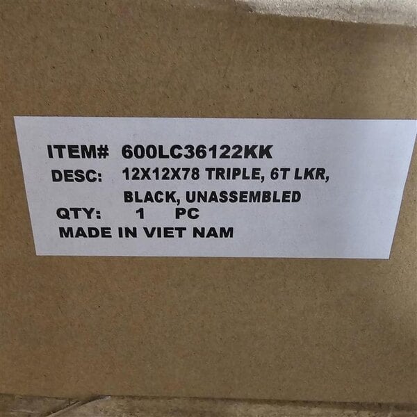 Scratch and Dent Regency Space Solutions Black 36" x 12" x 78" 3 Wide, 6 Tier Locker - Unassembled