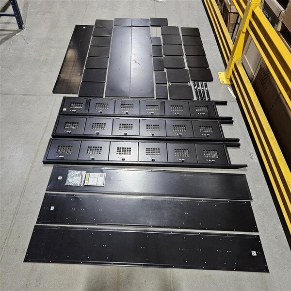 Scratch and Dent Regency Space Solutions Black 36" x 12" x 78" 3 Wide, 6 Tier Locker - Unassembled