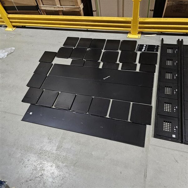 Scratch and Dent Regency Space Solutions Black 36" x 12" x 78" 3 Wide, 6 Tier Locker - Unassembled