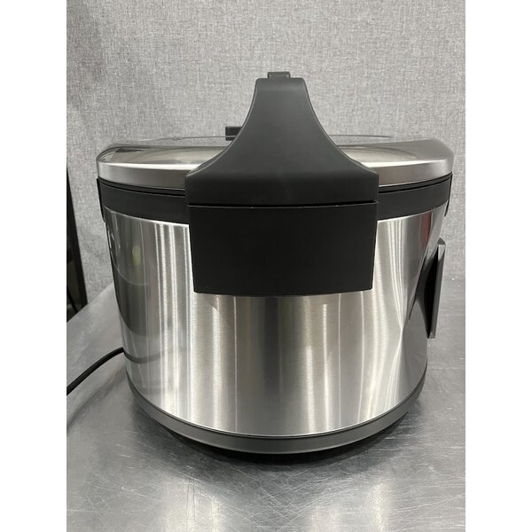 Scratch and Dent Avantco RCSB90 90 Cup (45 Cup Raw) Digital Electric Rice Cooker / Warmer with Hinged Lid - 240V, 2,500W