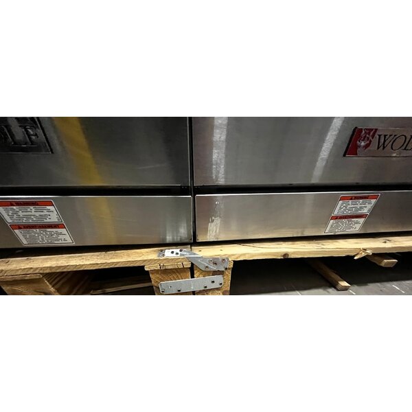 Scratch and Dent Wolf by Vulcan C60SS-6B24GN Challenger XL Series Natural Gas 60" Manual Range with 6 Burners, 24" Right Side Griddle, and 2 Standard Ovens - 278,000 BTU