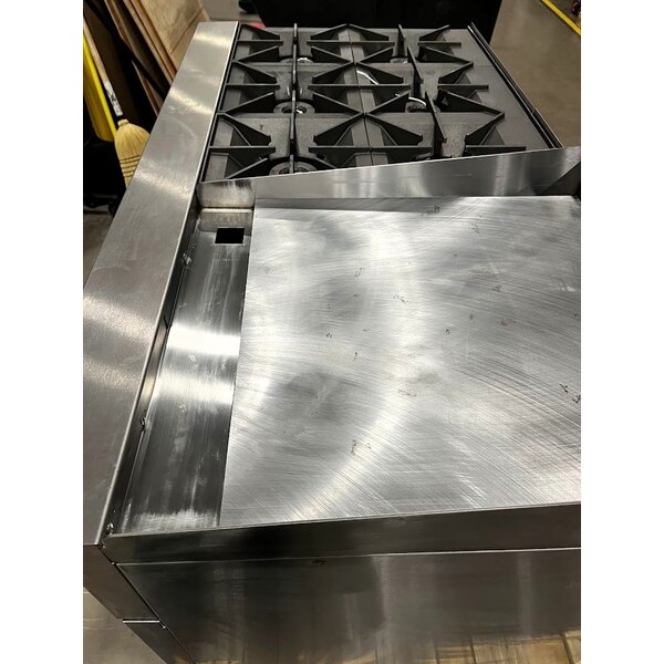 Scratch and Dent Wolf by Vulcan C60SS-6B24GN Challenger XL Series Natural Gas 60" Manual Range with 6 Burners, 24" Right Side Griddle, and 2 Standard Ovens - 278,000 BTU