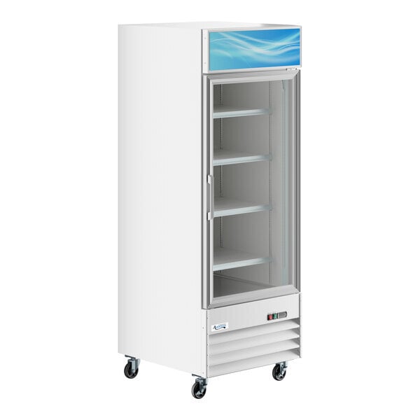Scratch and Dent Avantco GDC-24F-HC 31" White Customizable Swing Glass Door Merchandiser Freezer with LED Lighting