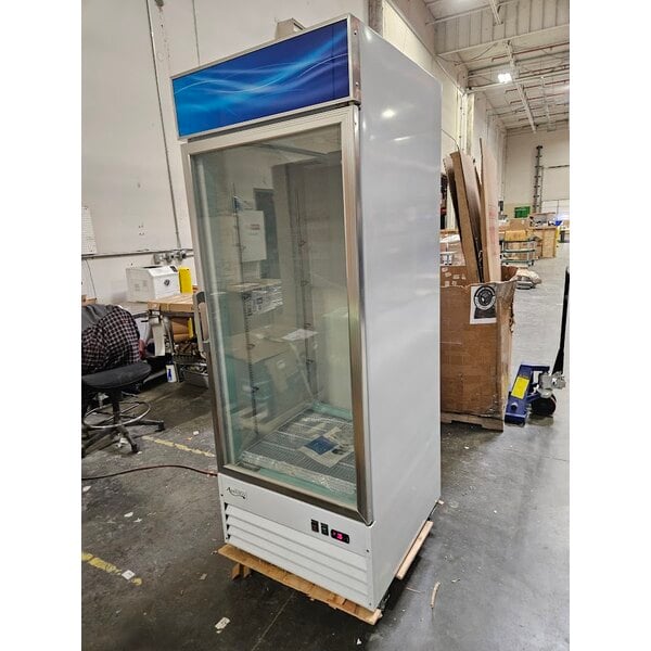 Scratch and Dent Avantco GDC-24F-HC 31" White Customizable Swing Glass Door Merchandiser Freezer with LED Lighting