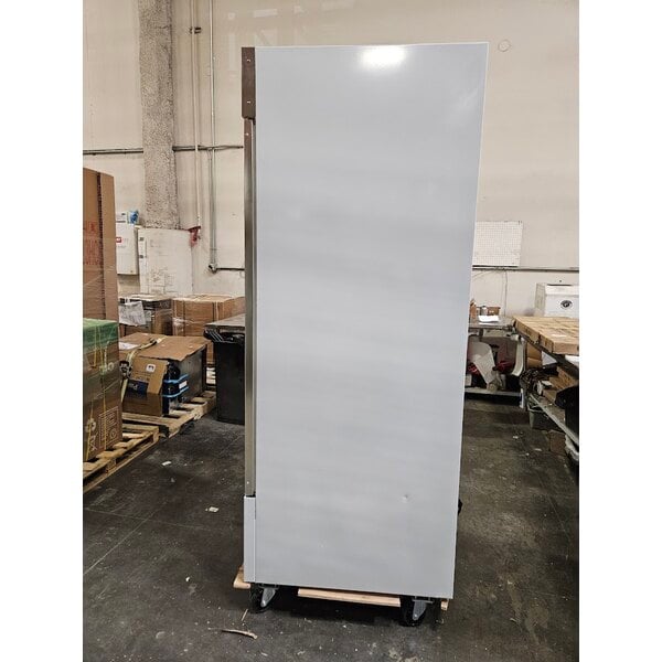 Scratch and Dent Avantco GDC-24F-HC 31" White Customizable Swing Glass Door Merchandiser Freezer with LED Lighting