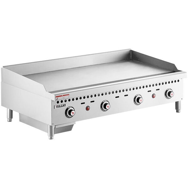 Scratch and Dent Vulcan VCRG48-T1 Natural Gas 48" Countertop Griddle with Snap-Action Thermostatic Controls - 100,000 BTU