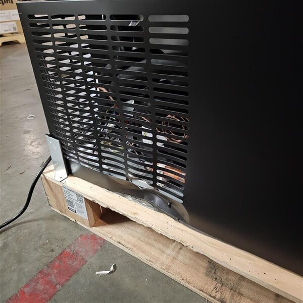 Scratch and Dent Avantco UBB-378-G-HC 78" Black Counter Height Glass Door Back Bar Refrigerator with LED Lighting