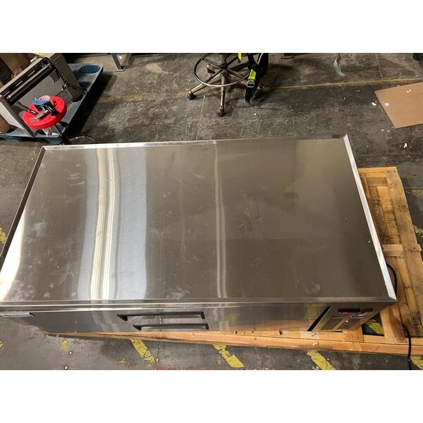 Scratch and Dent Cooking Performance Group G60T-NG(CPG) 60" Gas Countertop Griddle with Thermostatic Controls and 60", 2 Drawer Refrigerated Chef Base - 150,000 BTU