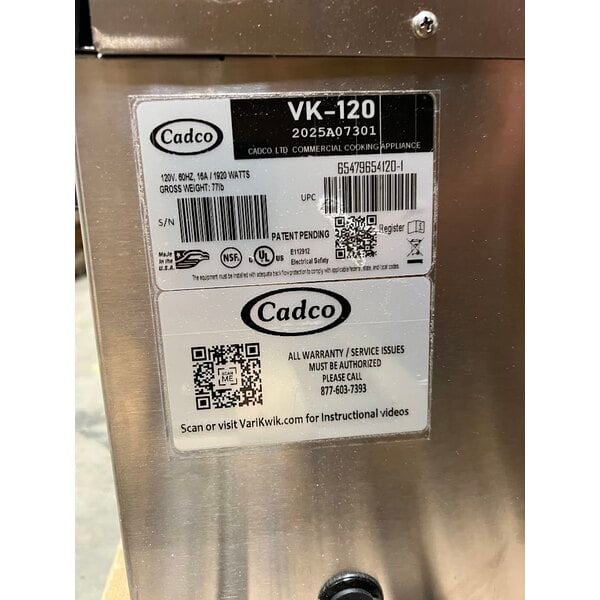 Scratch and Dent Cadco VariKwik VK-120 Stainless Steel Countertop High-Speed Oven with Touchscreen - 1,920W, 120V