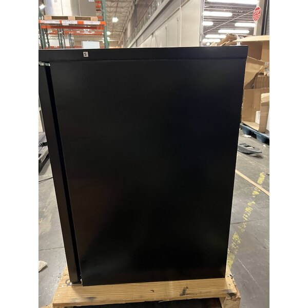 Scratch and Dent True TBB24-48-2S-Z1-BST-B-1 48 1/8" Black Solid Door Back Bar Refrigerator with Black Sub Top and LED Lighting