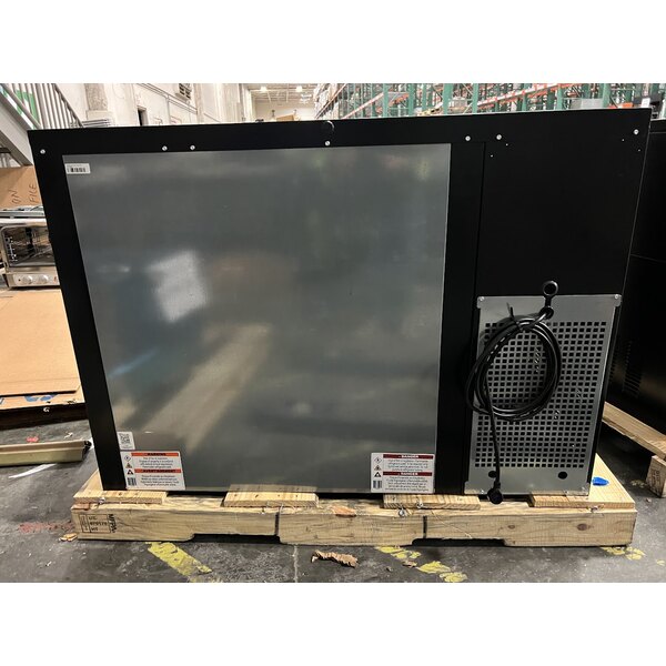 Scratch and Dent True TBB24-48-2S-Z1-BST-B-1 48 1/8" Black Solid Door Back Bar Refrigerator with Black Sub Top and LED Lighting