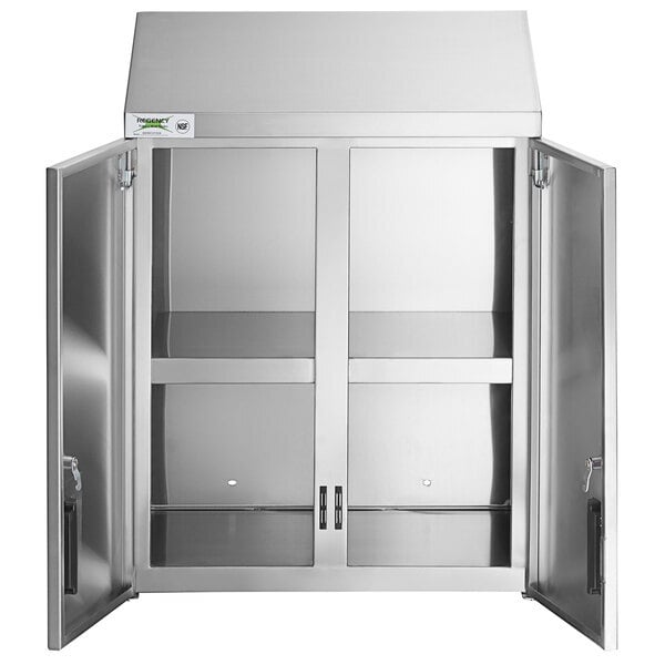 Scratch and Dent Regency 24" Stainless Steel Wall Cabinet with Hinged Doors