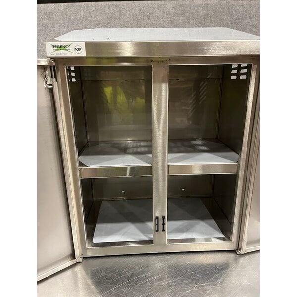Scratch and Dent Regency 24" Stainless Steel Wall Cabinet with Hinged Doors