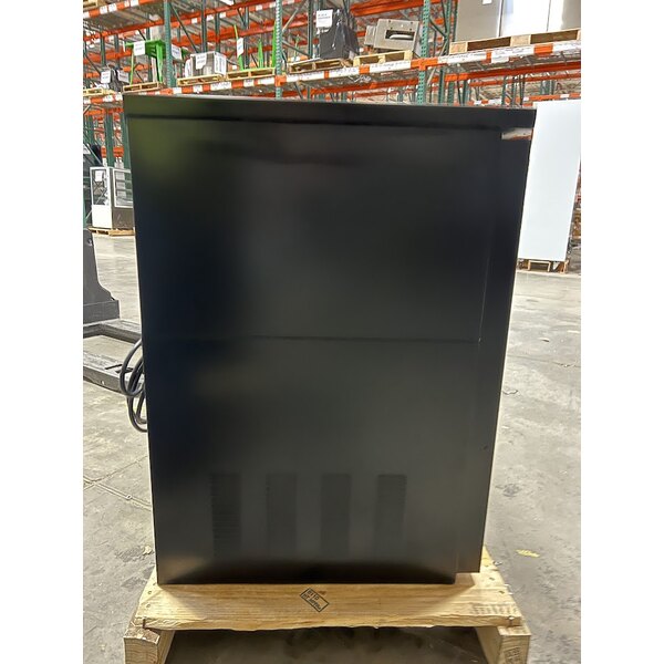 Scratch and Dent True TBB24-48-2G-Z1-BST-B-1 48 1/8" Black Glass Door Back Bar Refrigerator with Black Sub Top and LED Lighting