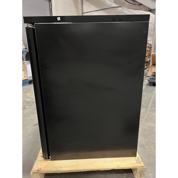 Scratch and Dent True TBB24-48-2G-Z1-BST-B-1 48 1/8" Black Glass Door Back Bar Refrigerator with Black Sub Top and LED Lighting