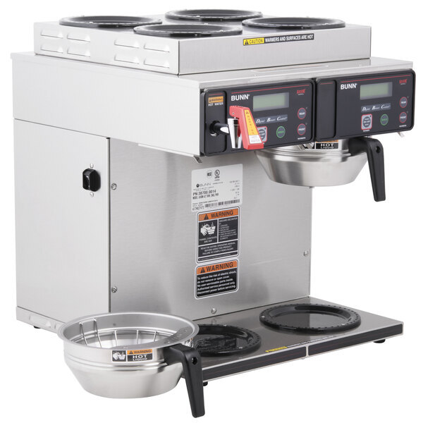 Scratch and Dent Bunn 38700.0014 Axiom 4/2 Twin 12 Cup Automatic Coffee Brewer with 4 Upper and 2 Lower Warmers - 120/208-240V