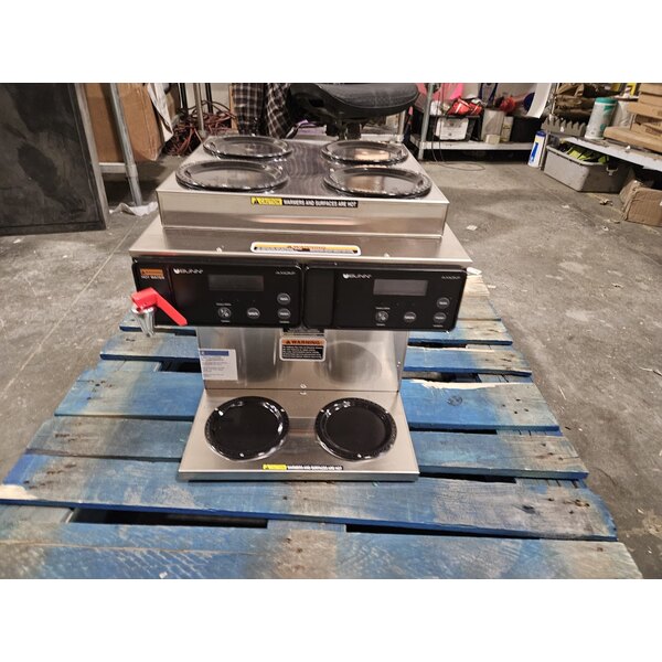 Scratch and Dent Bunn 38700.0014 Axiom 4/2 Twin 12 Cup Automatic Coffee Brewer with 4 Upper and 2 Lower Warmers - 120/208-240V