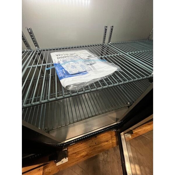 Scratch and Dent Avantco UBB-72G-HC 73" Black Counter Height Narrow Glass Door Back Bar Refrigerator with LED Lighting