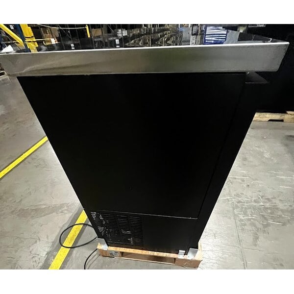 Scratch and Dent Avantco UBB-72G-HC 73" Black Counter Height Narrow Glass Door Back Bar Refrigerator with LED Lighting