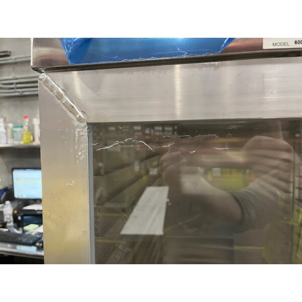 Scratch and Dent Regency 40 Pan End Load Enclosed Bun / Sheet Pan Rack with Clear Acrylic Door - Welded