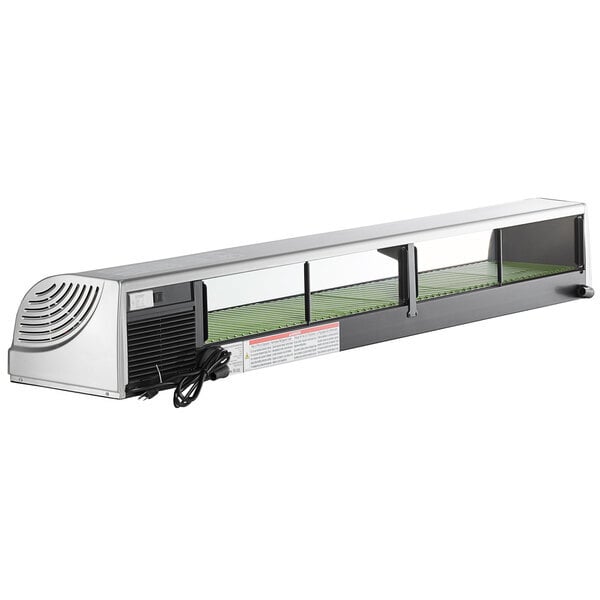 Scratch and Dent Hoshizaki HNC-210BA-R-SLH Curved Glass Refrigerated Sushi Display Case 83" - Right Side Compressor