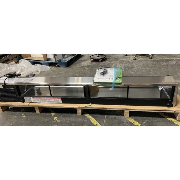 Scratch and Dent Hoshizaki HNC-210BA-R-SLH Curved Glass Refrigerated Sushi Display Case 83" - Right Side Compressor
